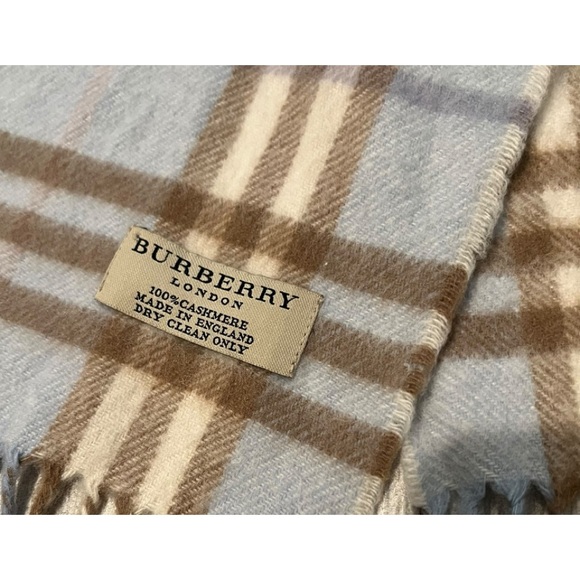 Burberry London Baby Blue Nova Check 100% Cashmere Scarf - Picture 13 of 13